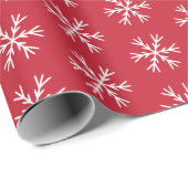 Snowflake Pattern op Red Cadeaupapier (Rol Hoek)