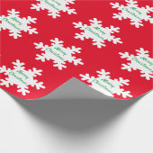 Snowflake Pattern Red Green White kerst Cadeaupapier (Hoek)