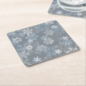 Snowflake Pattern Vierkante Kartonnen Onderzetter (Schuin)