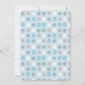 Snowflake Pattern Winter Blue Holiday Party nodigt Kaart (Achterkant)