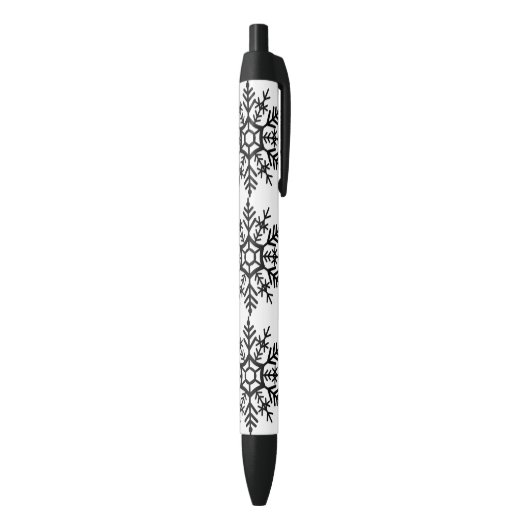 Snowflake Pattern Zwarte Inkt Pen (Achterkant (Verticaal))