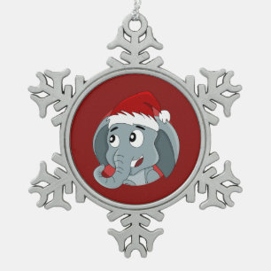 Snowflake pewter christ voor kerstolifant cartoon tin sneeuwvlok ornament