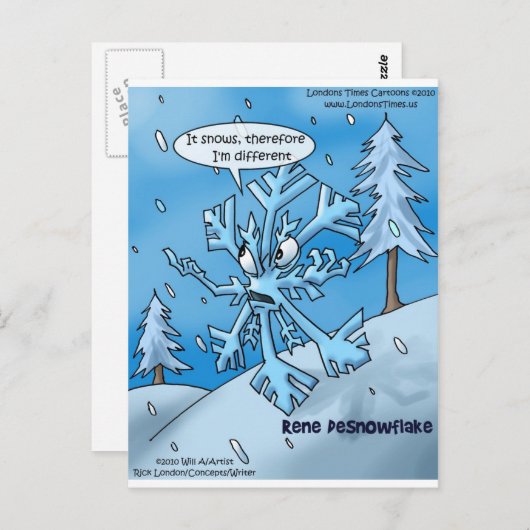 Snowflake Philosophers Funny Gifts T - shirts Kaar Briefkaart (Voorkant / Achterkant)