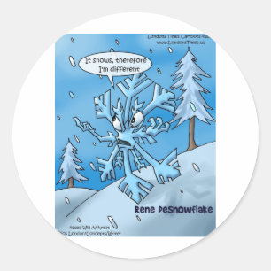 Snowflake Philosophers Funny Gifts T - shirts Kaar Ronde Sticker