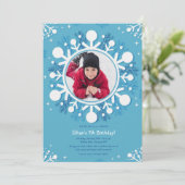 Snowflake Photo Anniversaire Fête Invitation (Debout devant)
