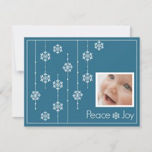 Snowflake Photo Custom Holiday Cards Feestdagenkaart