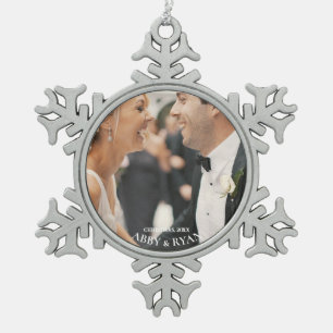 Snowflake Photo Lijst Kerstmis op maat Tin Sneeuwvlok Ornament