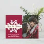 Snowflake Photo Noël Grossesse Faire-part (Debout devant)