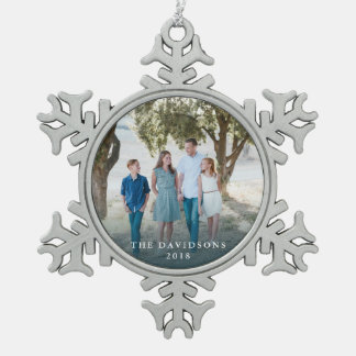 Snowflake Photo Ornament met familienaam