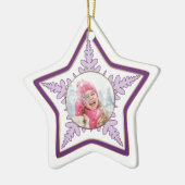 Snowflake Photo Star Keramisch Ornament (Links)