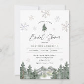 Snowflake Pine Winter Bridal Shower Kaart (Voorkant)