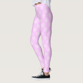 Snowflake Pink Pastel Pattern Kerstfeestdag Leggings (Links)