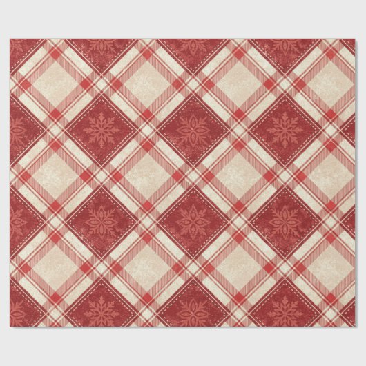 Snowflake Plaid Cadeaupapier (Vlak)
