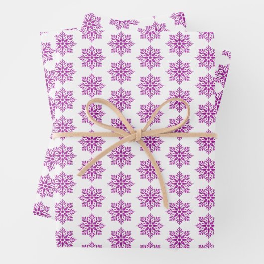 Snowflake Plaid Pattern Pink Holiday Inpakpapier Vel (In situ)