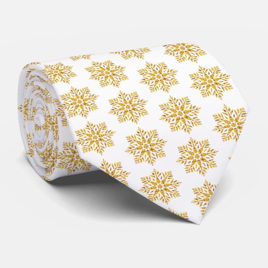 Snowflake Plaid Pattern Yellow Neck Tie Stropdas (Opgerold)