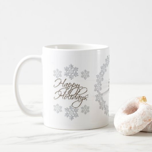 Snowflake Prettige feestdagen Mok (Met donut)