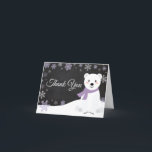 Snowflake Purple Chalkboard<br><div class="desc">Winter Polar Bear Snowflake Purple Chalkboard Thank You Card</div>