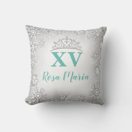 Snowflake Quinceañera Rhinestone Crown Pillow Kussen