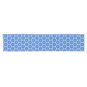 Snowflake Quit Pattern - Cobalt Blue en White Korte Tafelloper (Horizontaal)