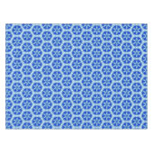 Snowflake Quit Pattern - Cobalt Blue en White Tafelkleed (Voorkant (Horizontaal))