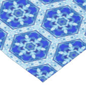 Snowflake Quit Pattern - Cobalt Blue en White Tafelkleed (Gekanteld)