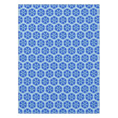 Snowflake Quit Pattern - Cobalt Blue en White Tafelkleed (Voorkant)