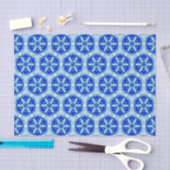 Snowflake Quit Pattern - Cobalt Blue en White Tissuepapier (Craft)
