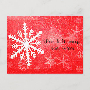 Snowflake Recipe Card Briefkaart