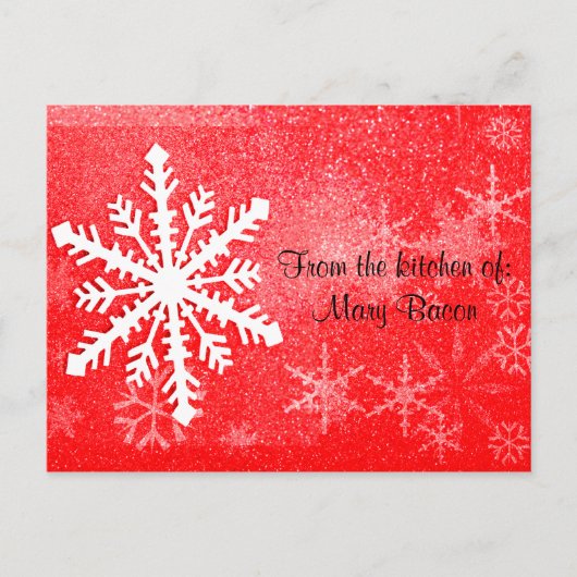 Snowflake Recipe Card Briefkaart (Voorkant)