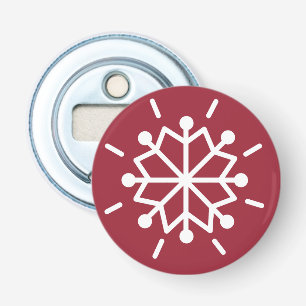 Snowflake Red Button Flesopener