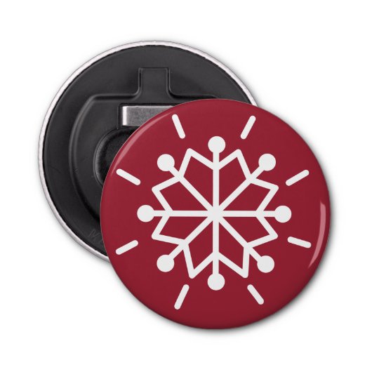 Snowflake Red Button Flesopener (Voorkant)