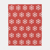 Snowflake Red Fleece Blanket (Voorkant)