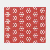 Snowflake Red Fleece Blanket (Voorkant (Horizontaal))