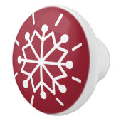 Snowflake Red Keramische Knop (Rechts)