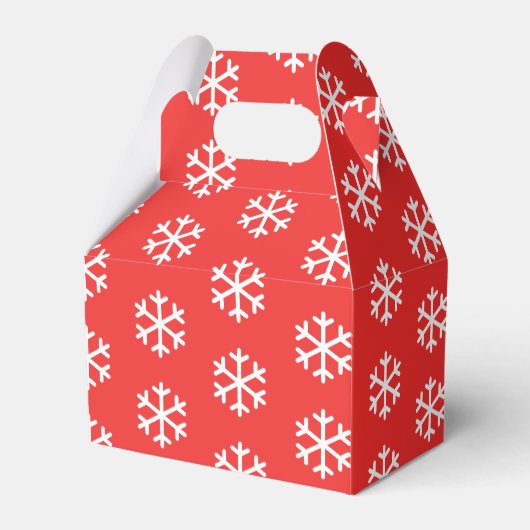 Snowflake Red Kerstmis-fort Bedankdoosjes (Voorkant Zijde)