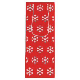 Snowflake Red Kerstwijn Gift Bag Wijn Cadeautas
