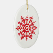 Snowflake Red Scandinavische kerstboomkunst Keramisch Ornament (Rechts)