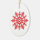 Snowflake Red Scandinavische kerstboomkunst Keramisch Ornament (Links)