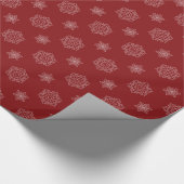 Snowflake Red Wrapping Paper Cadeaupapier (Hoek)