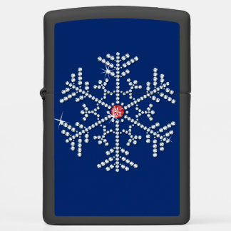 Snowflake Rhinestone Diamond Zippo Lighter Design