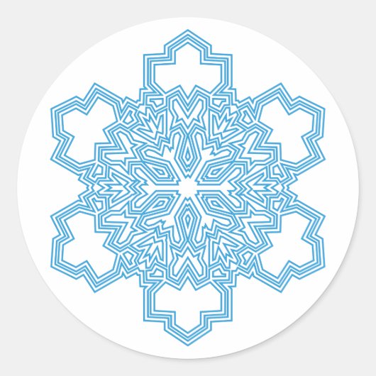 Snowflake Ronde Sticker (Voorkant)