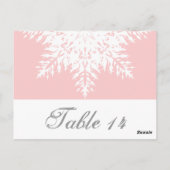 Snowflake rose, blanc numéro de table de mariage d (Dos)