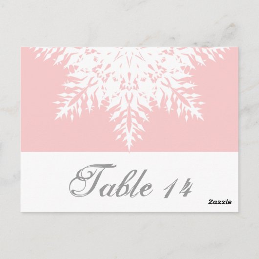 Snowflake rose, blanc numéro de table de mariage d (Dos)