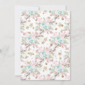 Snowflake Roze en Glitter Winter Baby shower Kaart (Achterkant)