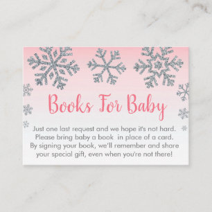 Snowflake roze & Silver Baby Book Request Kaarten Plaatskaartje