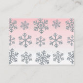 Snowflake roze & Silver Baby Book Request Kaarten Plaatskaartje (Achterkant)