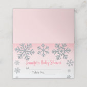 Snowflake Roze & Silver Winter Baby shower (Buitenkant ongevouwen)