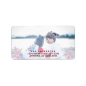 Snowflake roze, stijlvol kerstcadeautje etiket (Voorkant)