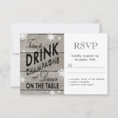 Snowflake RSVP Time to Drink Champagne (Voorkant)