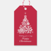 Snowflake sapin de Noël rouge et blanc étiquette c (Devant)